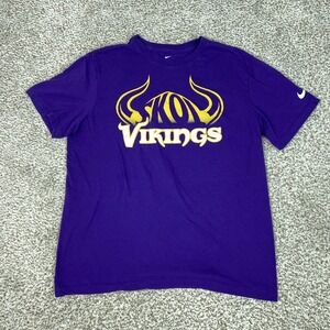 Minnesota Vikings Shirt Mens Large Purple NFL Football Nike Skol Graphic Sports